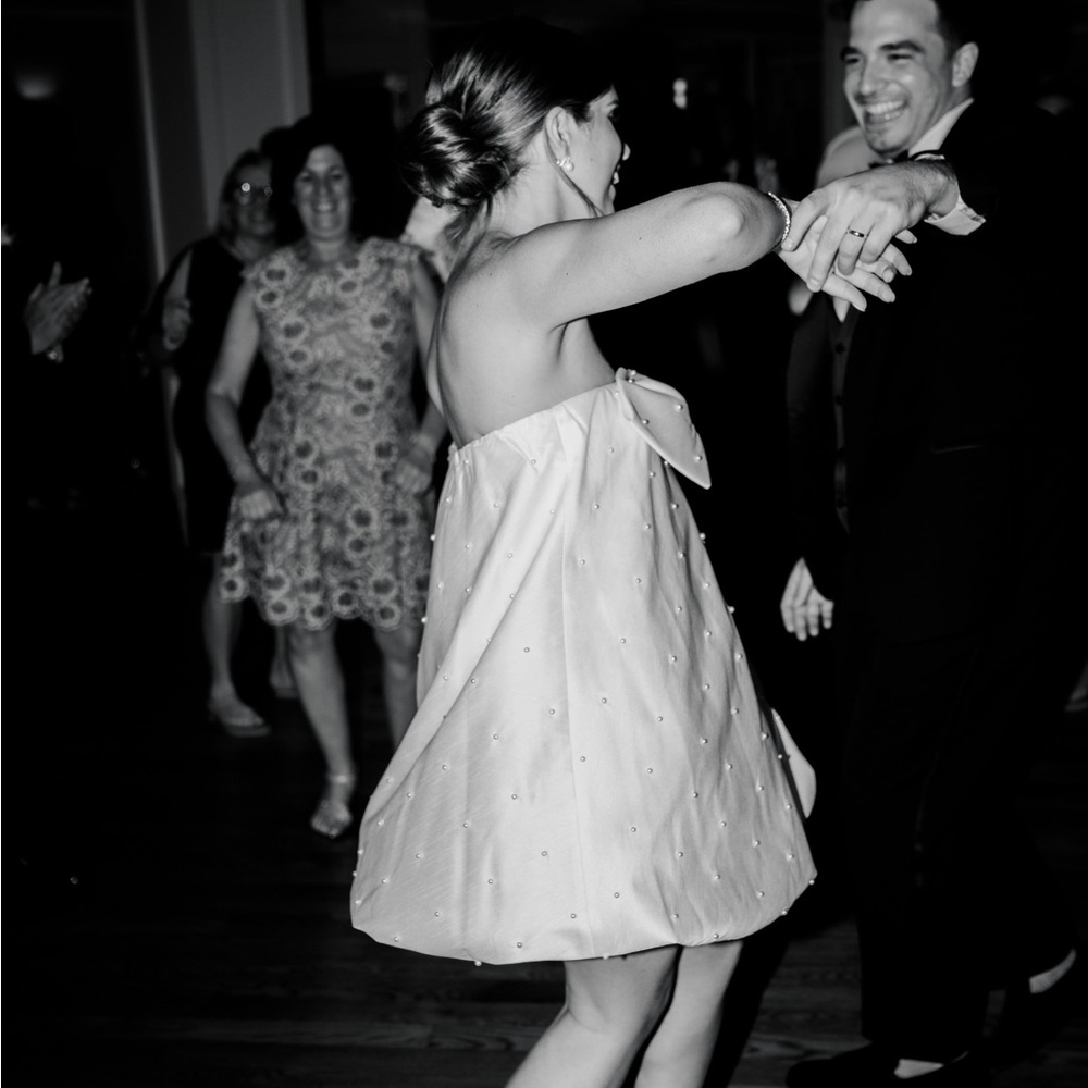 Strapless pearl detail dress - great second look dress for wedding!